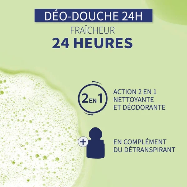 Déo-Douche 24h Gel Lavant Déodorant - Parfum Citron et Litsée, 200ml