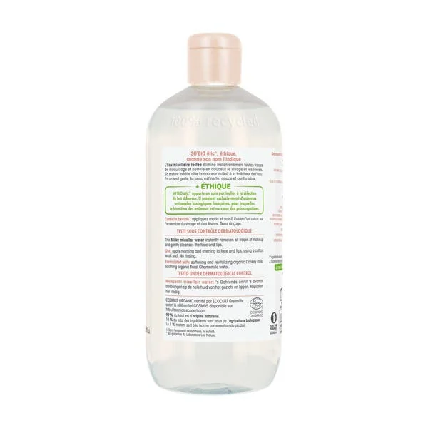 Eau micellaire lactée - Mon lait d'ânesse