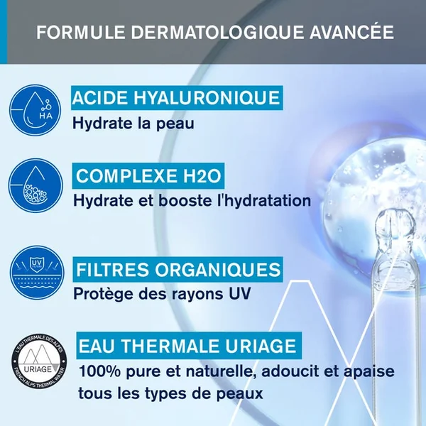 EAU THERMALE - Crème d'Eau Hydratante SPF20 - Visage - Tous Types de Peaux, 40ml