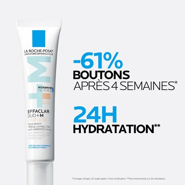 EFFACLAR DUO+M - Unifiant Soin Triple Correction Anti-Imperfections - Teinte Light, 40ml