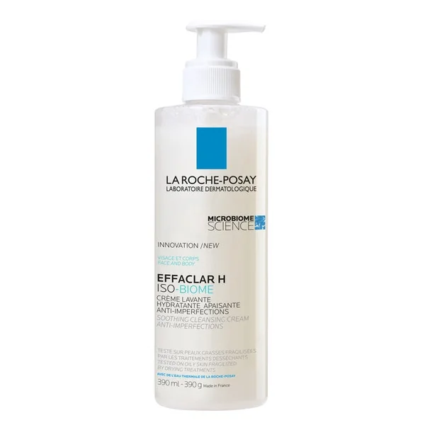 EFFACLAR H ISO-BIOME - Crème Lavante Hydratante Apaisante Anti-Imperfections - Peaux Acnéiques, 390ml