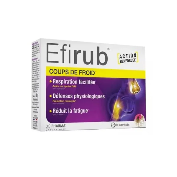 Efirub Coups de Froid 30 comprimés – Complément alimentaire ORL & immunité
