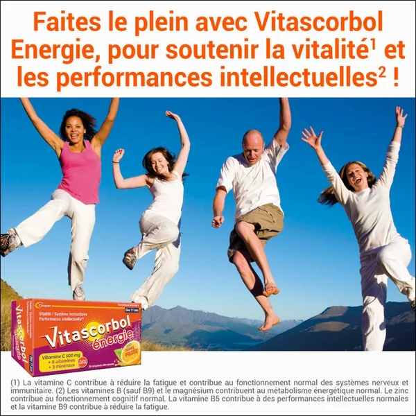 ENERGIE - Vitalité, Système Immunitaire, Performance Intellectuelle - Dès 11 Ans, 30 Comprimés Effervescents