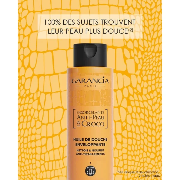 ENSORCELANTE ANTI-PEAU DE CROCO - Huile De Douche Enveloppante - Visage et Corps - Peaux Sèches et Sensibles, 400ml