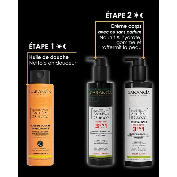 ENSORCELANTE ANTI-PEAU DE CROCO - Huile De Douche Enveloppante - Visage et Corps - Peaux Sèches et Sensibles, 400ml