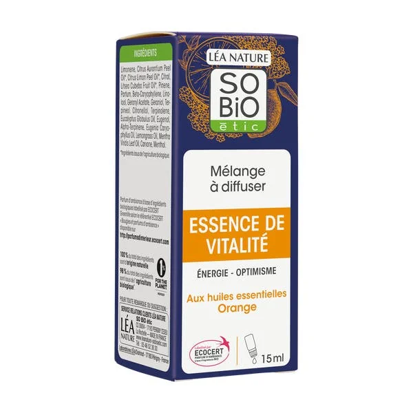 Essence de vitalité aux huiles essentielles d'orange