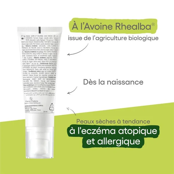 EXOMEGA ALLERGO - Baume Emollient Anti-Grattage - Visage et Corps - Peaux Sèches à Tendance à l'Eczéma Atopique, 40ml