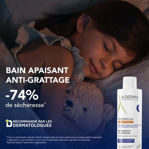 EXOMEGA CONTROL - Bain Apaisant Anti-Grattage - Visage et Corps - Peaux Sèches à Tendance Atopique, 200ml