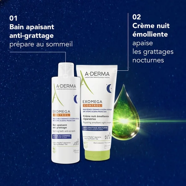 EXOMEGA CONTROL - Bain Apaisant Anti-Grattage - Visage et Corps - Peaux Sèches à Tendance Atopique, 200ml