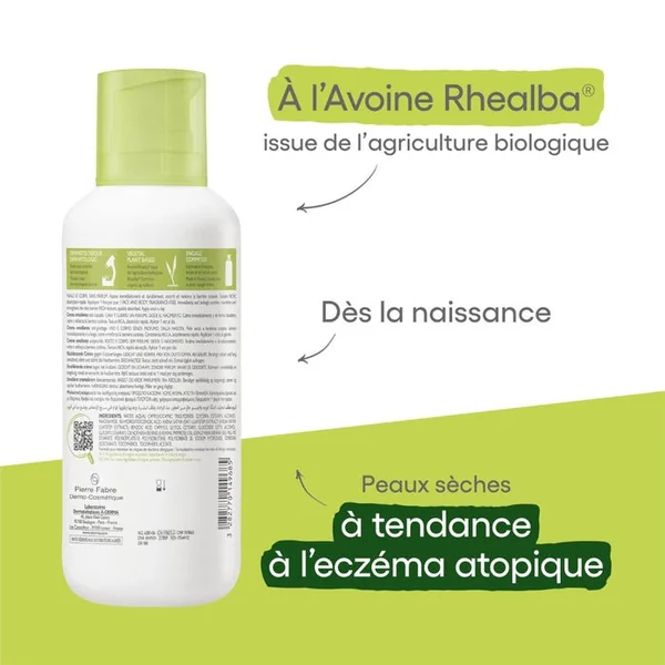 EXOMEGA CONTROL - Crème Émolliente Anti-Grattage - Visage et Corps - Peaux Sèches à Tendance Atopique, 400ml