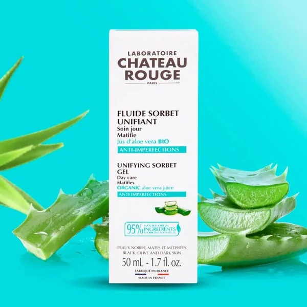Fluide Sorbet Unifiant et Matifiant Anti-Imperfections - Visage - Peaux Noires, Mates et Métissées, 50ml