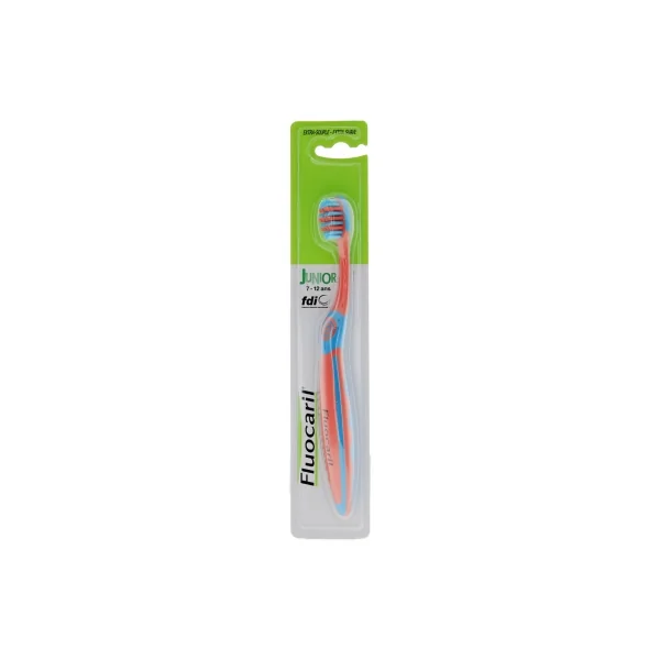 Fluocaril Brosse à Dents Junior 7-12 Ans Extra-Souple - Couleur : Orange et Bleu