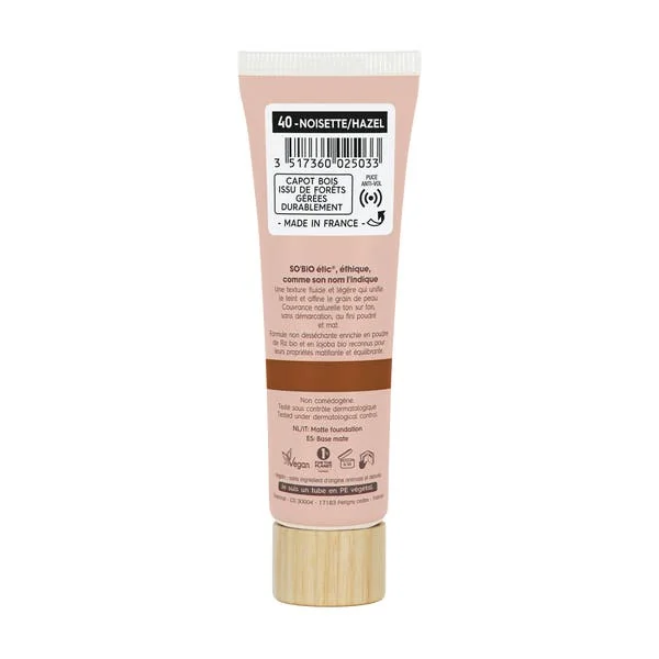 Fond de teint matifiant, Mat Sensation - 40 Noisette