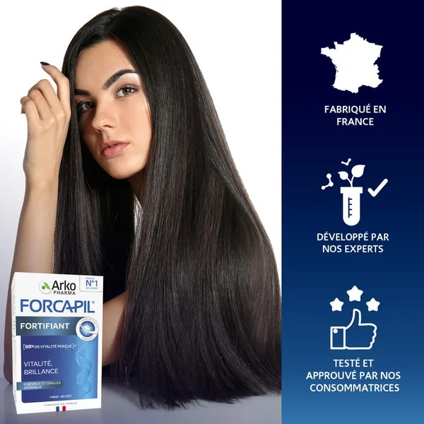 FORCAPIL - Cheveux et Ongles Fortifiant, 180 gélules + 60 gélules offertes