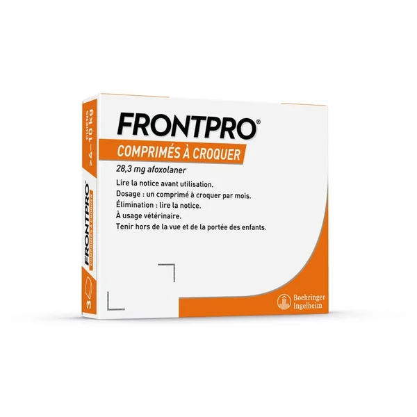 FRONTPRO - Antiparasitaires Chiens - De 4 à 10kg, 3 Unités