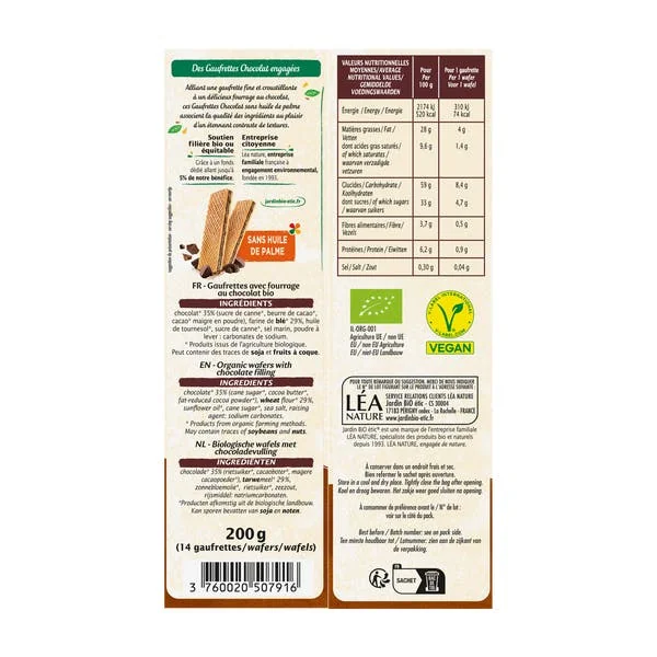 Gaufrettes chocolat bio