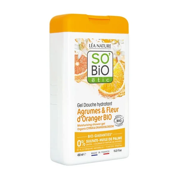 Gel douche hydratant¹, Agrumes et Fleurs d'Oranger Bio