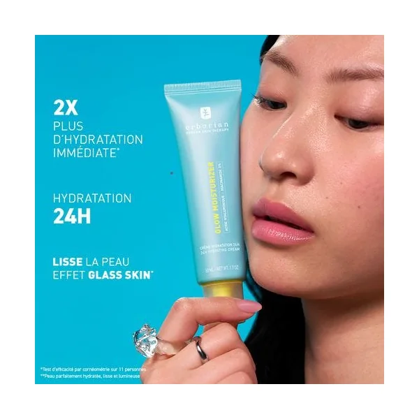 GLOW MOISTURIZER - Crème hydratation 24h - Tous Types de Peaux, 50ml
