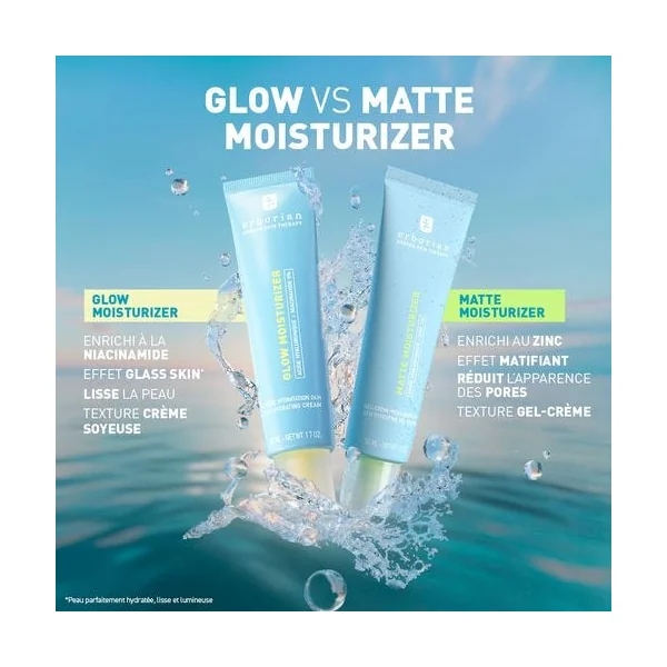 GLOW MOISTURIZER - Crème hydratation 24h - Tous Types de Peaux, 50ml