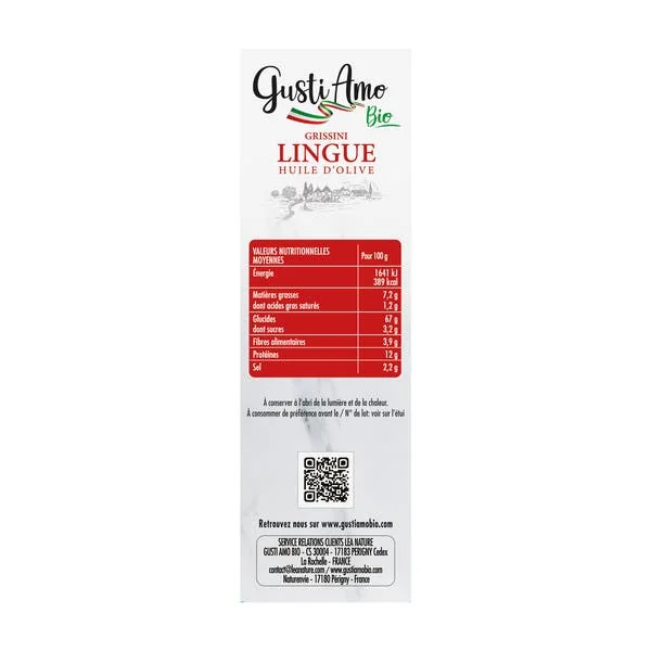Grissini Lingue à l'huile d'olive
