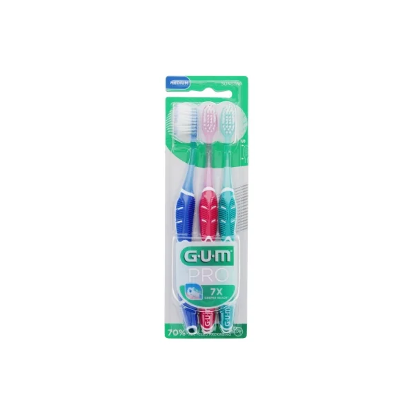 GUM PRO Brosse à Dents Medium Trio Pack