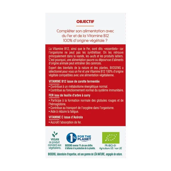 Gélule végétale FER VITAMINE B12