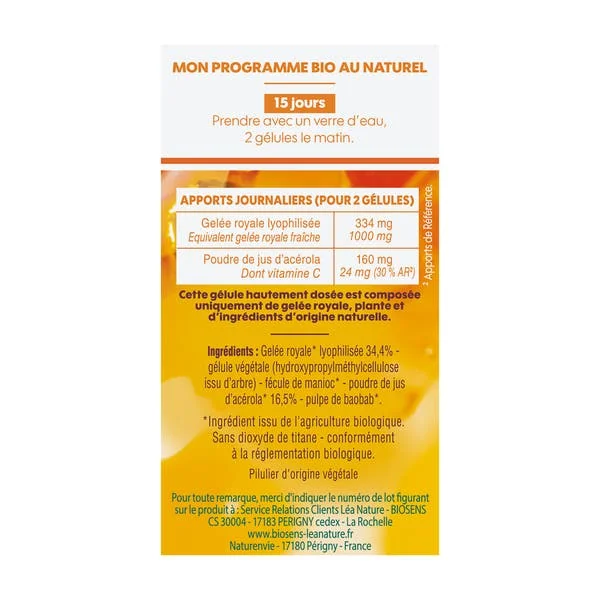 Gélule végétale Fortifiant - Gelée Royale Vitamine C - bio
