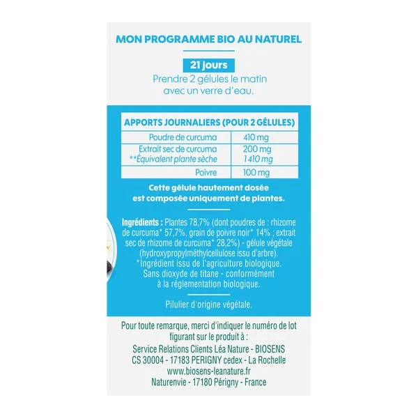 Gélule végétale Super Curcuma - Antioxydant Articulaire - bio