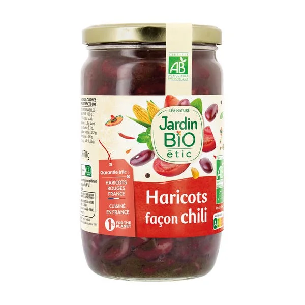 Haricots rouges cuisinés aux légumes et épices Bio