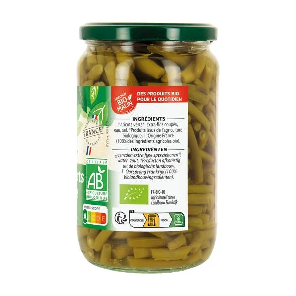 Haricots verts extra-fins coupés - bio