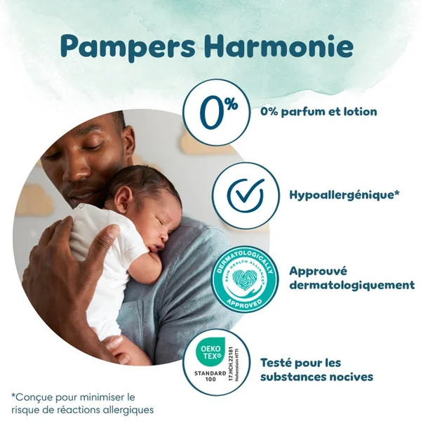 HARMONIE NEW BABY - Couches Bébé - Taille 2 - De 4 à 8kg, 50 Unités