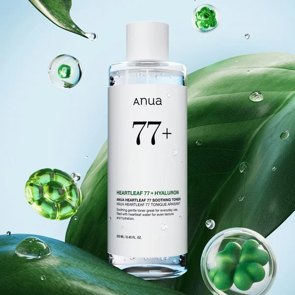 HEARTLEAF 77+ HYALURON - Tonique Apaisant - Visage - Tous Types de Peaux, 250ml