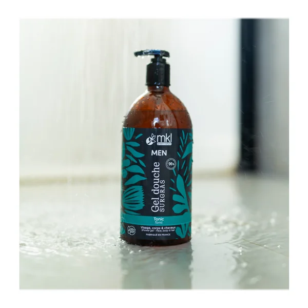HOMME - Gel Douche Surgras Tonic - Visage, Corps et Cheveux - Tous Types de Cheveux, 1L