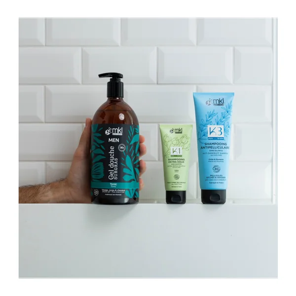 HOMME - Gel Douche Surgras Tonic - Visage, Corps et Cheveux - Tous Types de Cheveux, 1L