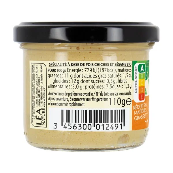 Houmous Citron bio