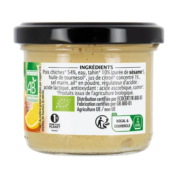 Houmous Citron bio