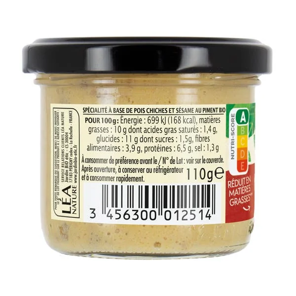 Houmous Piment doux bio