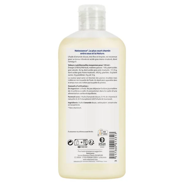 Huile Amande Douce - Visage, Cou et Mains - Tous Types de Peaux, 250ml