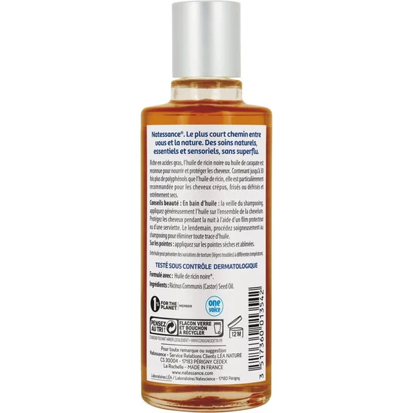 Huile de Carapate Ricin Noire - Cheveux Secs à Très Secs, Crépus, Frisés ou Défrisés, 100ml
