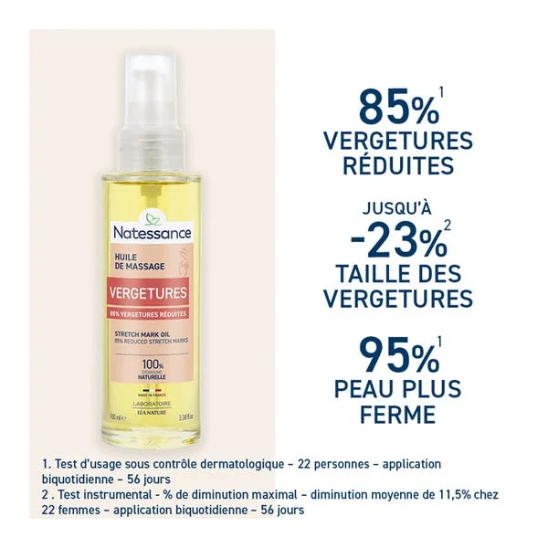 Huile de massage vergetures