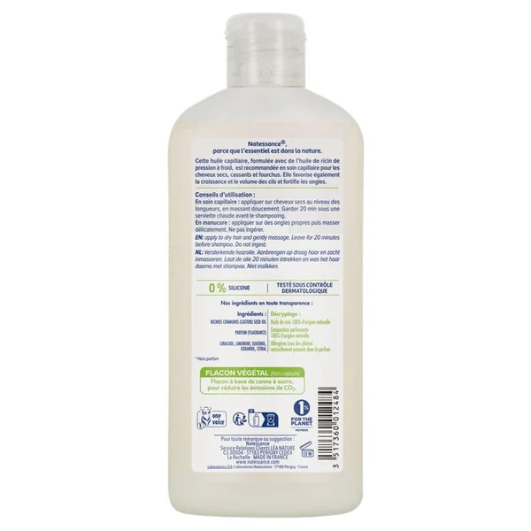 Huile de Ricin - Cheveux et Ongles - Tous Types de Cheveux, 250ml