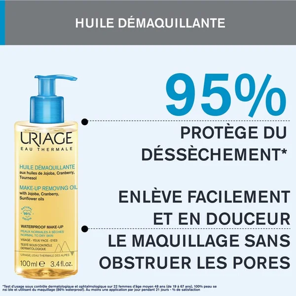 Huile Démaquillante - Visage et Yeux - Peaux Normales à Sèches, 100ml