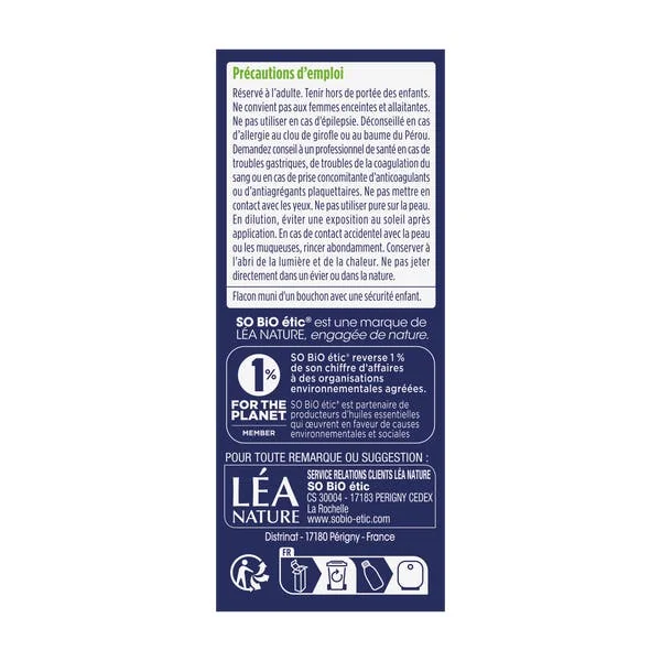 Huile essentielle clou de girofle biologique