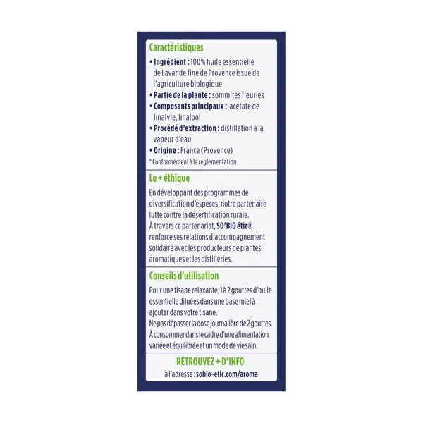 Huile essentielle Lavande fine de provence Bio