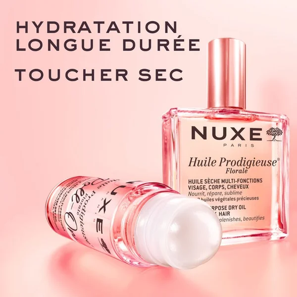 HUILE PRODIGIEUSE FLORALE ROLL-ON - Huile Sèche Multi-Fonctions - Visage - Corps et Cheveux - Tous Types de Peaux, 60ml