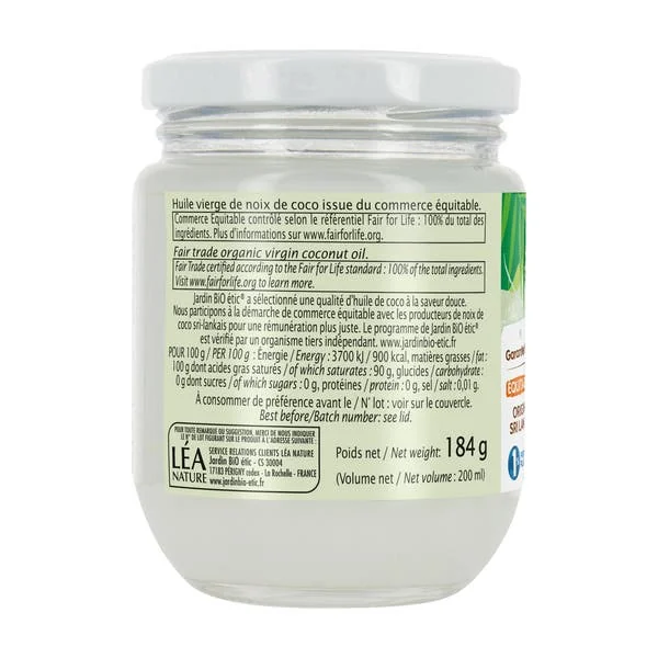 Huile vierge bio de coco - 200ml