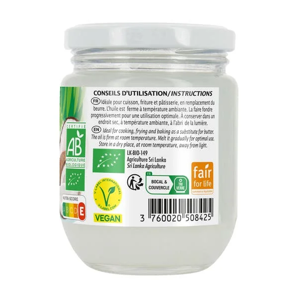 Huile vierge bio de coco - 200ml