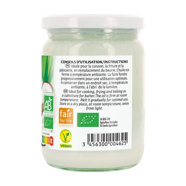 Huile vierge bio de coco - 500ml