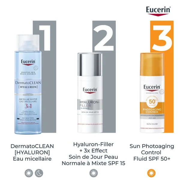 HYALURON-FILLER +3X EFFECT - Soin de Jour SPF15 Anti-ge - Peaux Normales à Mixtes, 50ml