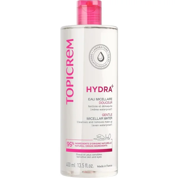 HYDRA+ - Eau Micellaire Démaquillante Douceur - Visage et Yeux - Peaux Sensibles et Sèches, 400ml